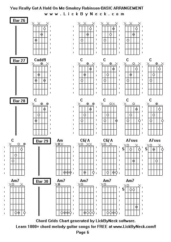 Chord Grids Chart of chord melody fingerstyle guitar song-You Really Got A Hold On Me-Smokey Robinson-BASIC ARRANGEMENT,generated by LickByNeck software.